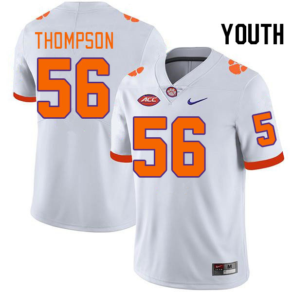 Youth #56 Champ Thompson Clemson Tigers College Football Jerseys Stitched-White